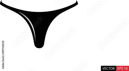 Simple black thong, minimalist style, vector graphic