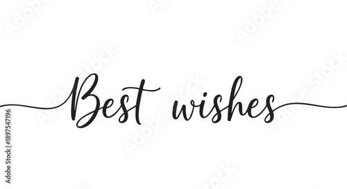Handwritten best wishes calligraphy message in elegant script font