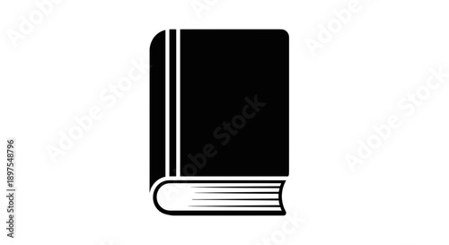 Simple Black Silhouette of an Open Book Icon.