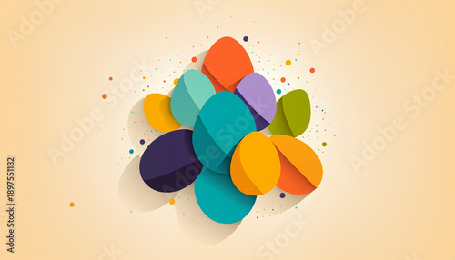 colorful cluster of overlap...