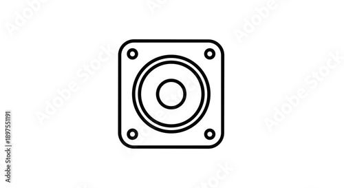 Simple Line Art Icon of a Speaker.