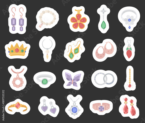 Precious jewelry set in scandinavian style featuring earrings necklaces rings bracelets pendants brooch crown tiara with gemstones pearls elegant fashion