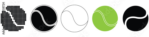 tennis ball set icon apps and website template design