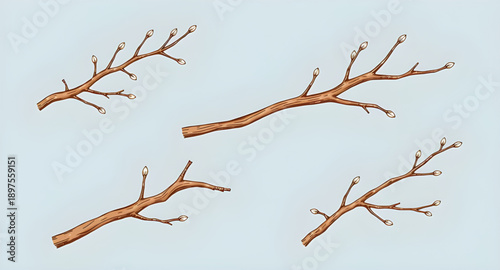 tree, branches, bare, leafless, winter, autumn, nature, botanical, forest, wood, twig, limb, silhouette, outline, black, monochrome, minimal, simple, modern, flat, line, icon, symbol, vector, illustra