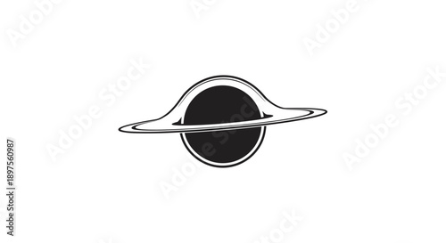Stylized Black Hole with Accretion Disk and Ring.