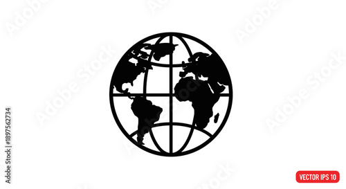 Stylized Globe Icon Representing Global Connectivity.