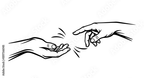 Two hands reaching out to each other in a symbolic gesture.