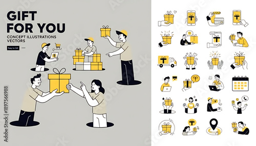 Creative concept vector illustrations showing design, art, and idea generation. Includes teamwork