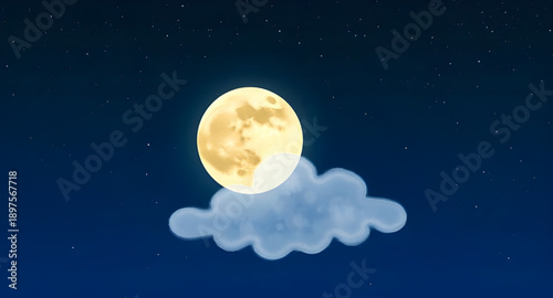 moon, clouds, night, sky, stars, lunar, crescent, glow, light, dreamy, calm, peaceful, serene, fantasy, cartoon, cute, illustration, background, scene, landscape, atmosphere, mystical, magical, bedtim