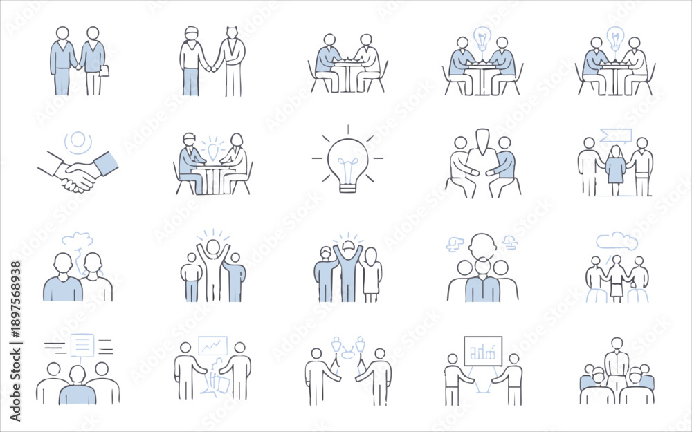 Fototapeta premium Business team collaborating for success icon