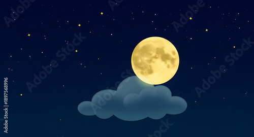 moon, clouds, night, sky, stars, lunar, crescent, glow, dreamy, calm, peaceful, serene, fantasy, cartoon, cute, illustration, background, scene, landscape, atmosphere, mystical, magical, bedtime, slee