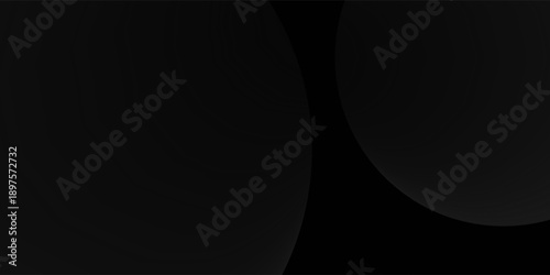 Grey abstract curved wavy lines on black background. Black background with line curve design. Blurred black silk fabric.