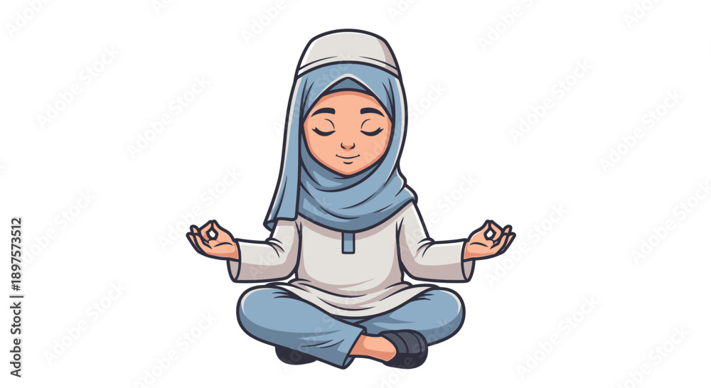 Naklejka premium Happy Muslim Celebrating Ramadan