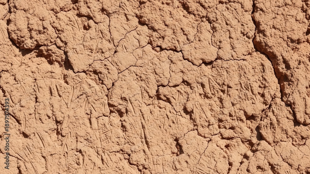 Fototapeta premium Textured Clay Wall With Fine Cracks And Imperfections Background