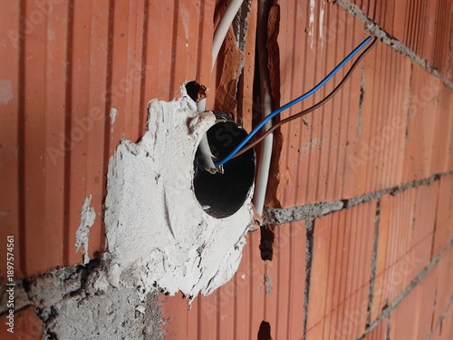 Junction box during an electrical installation 