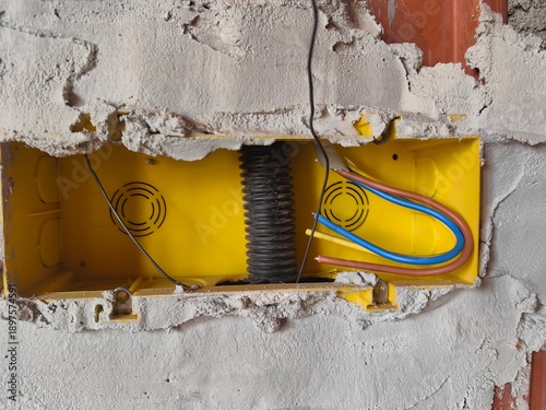 Junction box during an electrical installation 