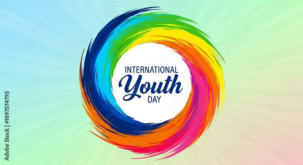 Obraz premium A colorful logo is displayed for International Youth Day