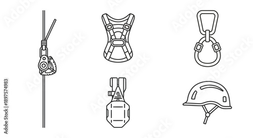 High Altitude Safety Equipment Icons