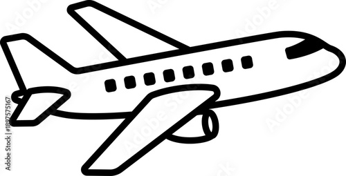 飛行機のシンプルなアイコン。（Airplane simple icon.）
