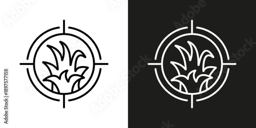 Weed control or herbicide - vector editable line icon.