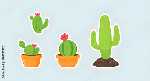 cactus, plant, pot, succulent, green, desert, thorn, spiky, nature, botanical, flora, houseplant, indoor, garden, decor, minimal, simple, cute, modern, flat, icon, symbol, vector, illustration, graphi