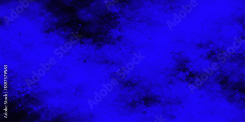 Deep blue grunge texture with an abstract underwater design featuring dark sea patterns and bright light smoke for a cosmic sky wallpaper illustration