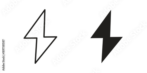 Bolt icon outline vector set. icon vector isolated on white background. EPS 10