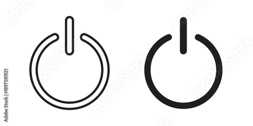 Button on off icon outline vector set. icon vector isolated on white background. EPS 10