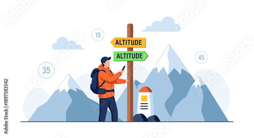 Adventurer Navigates Mountain Trails At Different Altitude Levels