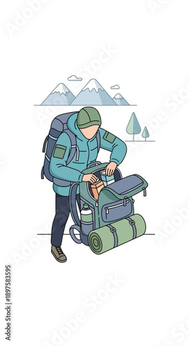 Adventurer Packing Gear For Mountain Expedition Expedition Adventure Preparation