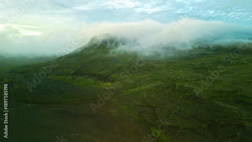 Aerial view of scenic road in Snæfellsjökull National Park, peninsula, Iceland