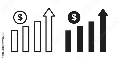 High revenue icon outline vector set. icon vector isolated on white background. EPS 10