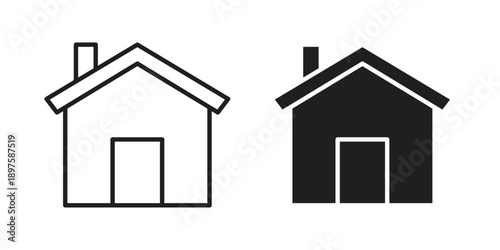 Home icon outline vector set. icon vector isolated on white background. EPS 10