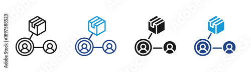 Supply Chain icon set multiple style collection