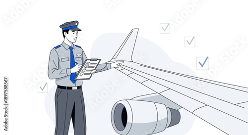 Aircraft Inspection Safety Check Pilot Checklist Verification Process Flight