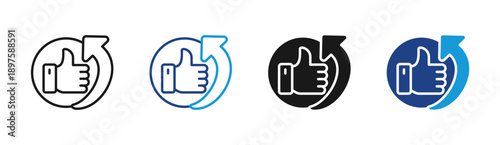 Approval icon set multiple style collection