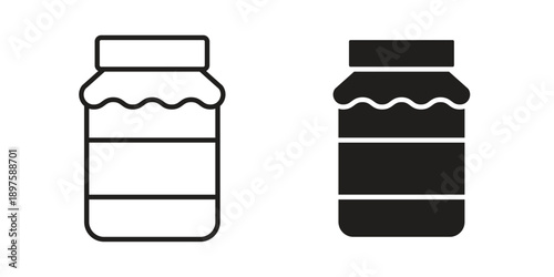 Jam icon outline vector set. icon vector isolated on white background. EPS 10