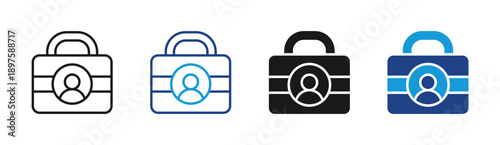 User Security icon set multiple style collection