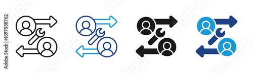 Direction Strategy icon set multiple style collection