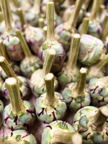 Close up of Artichokes at market