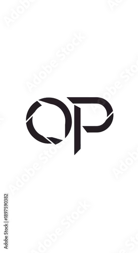 Abstract circular monogram logo featuring geometric curves and negative space for modern branding.