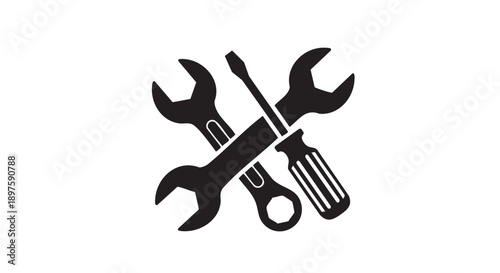 Set of essential hand tools isolated on transparent background