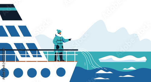 Arctic Expedition Vessel Navigation Through Icy Waters