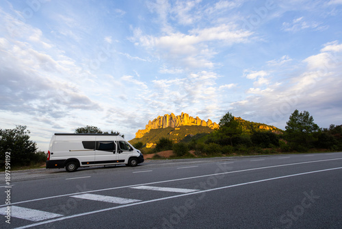 Wallpaper Mural Campervan parked on mountain road by Montserrat Torontodigital.ca