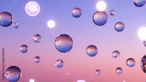 Wallpaper Mural Abstract 3D Render of Reflective Spheres Drifting in Soft Gradient Light Torontodigital.ca