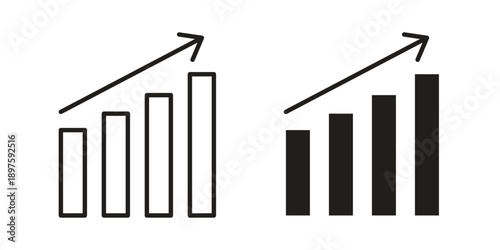 Profit growth icon outline vector set. icon vector isolated on white background. EPS 10