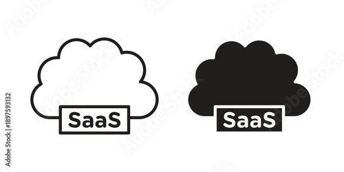 SaaS icon outline vector set. icon vector isolated on white background. EPS 10
