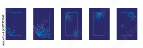 Floral wedding invitation card set with assorted botanical designs