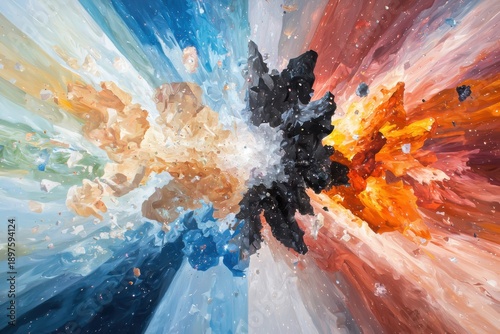 Beautiful sunset landscape over mountain range