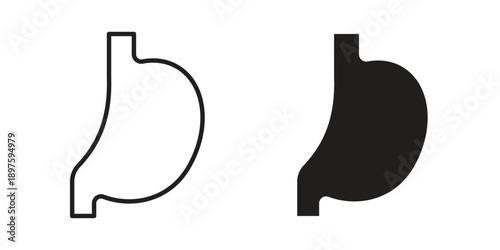 Stomach icon outline vector set. icon vector isolated on white background. EPS 10